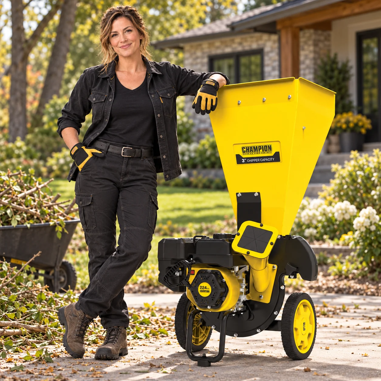 Champion 200946 3-inch gas chipper shredder selected for serious homeowner and handyman use