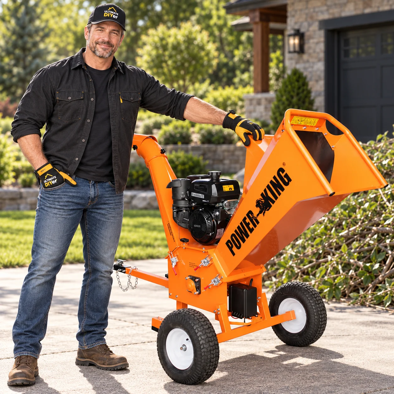 Power King PK0915-EH1 commercial wood chipper selected for acreage and light professional work
